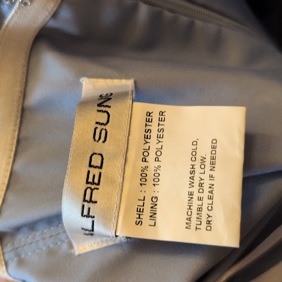 NWT Alfred Sung Strapless Column Gown Maxi Dress Back Slit Cloudy Blue 6 - Picture 4 of 13